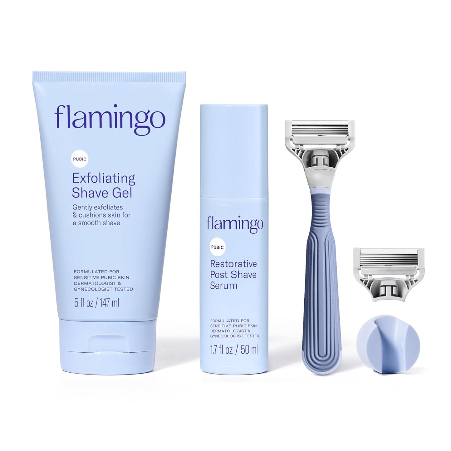 Flamingo - Afeitadora manual para vello púbico para mujeres, kit de...