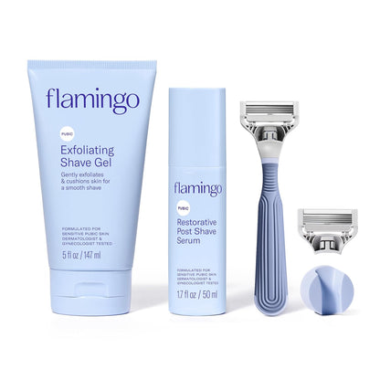 Flamingo - Afeitadora manual para vello púbico para mujeres, kit de...