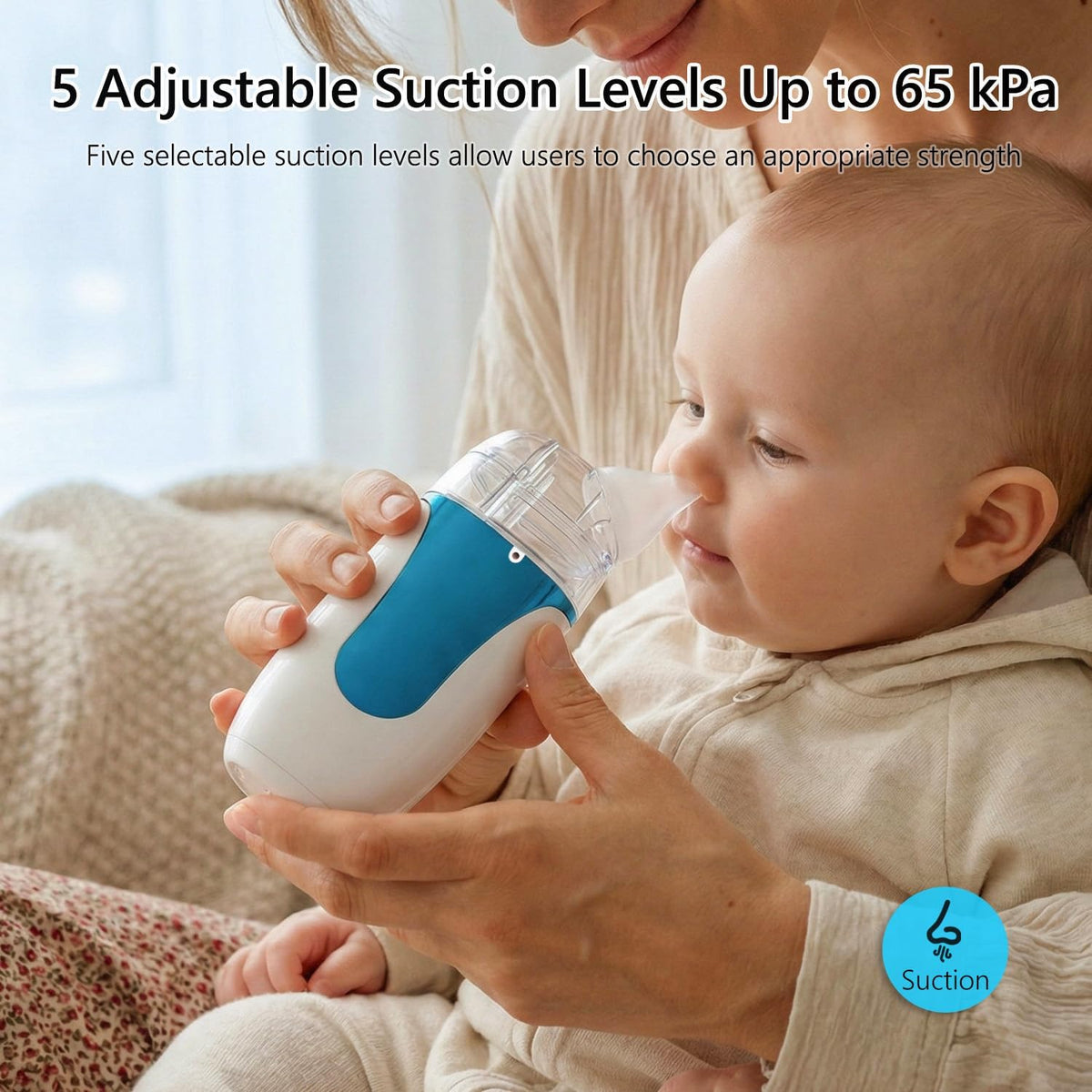 Elaia - Aspirador nasal 2 en 1 para bebé con spray de 65 kPa silenc...