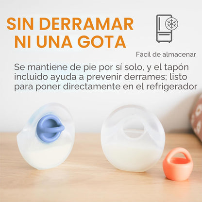 Boon Trove - Juego de extractor de leche manual de silicona, recole...