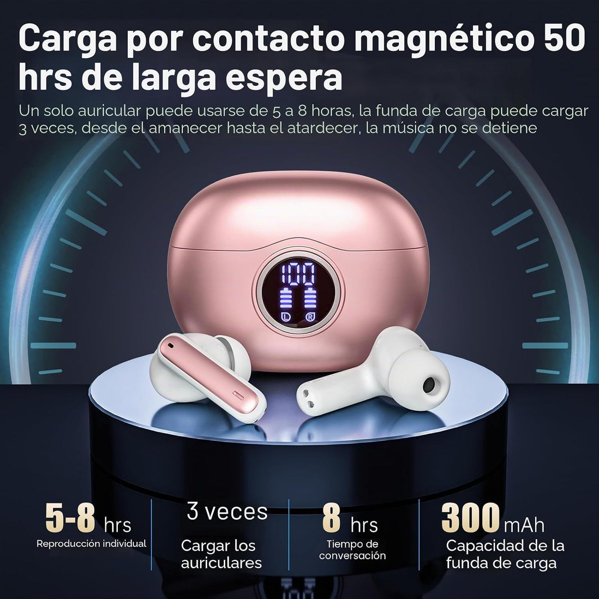 Fhumsh Auriculares inalámbricos, Bluetooth 5.3, estéreo de alta fid...