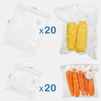40 bolsas selladoras al vacío para alimentos con válvula de aire, b...