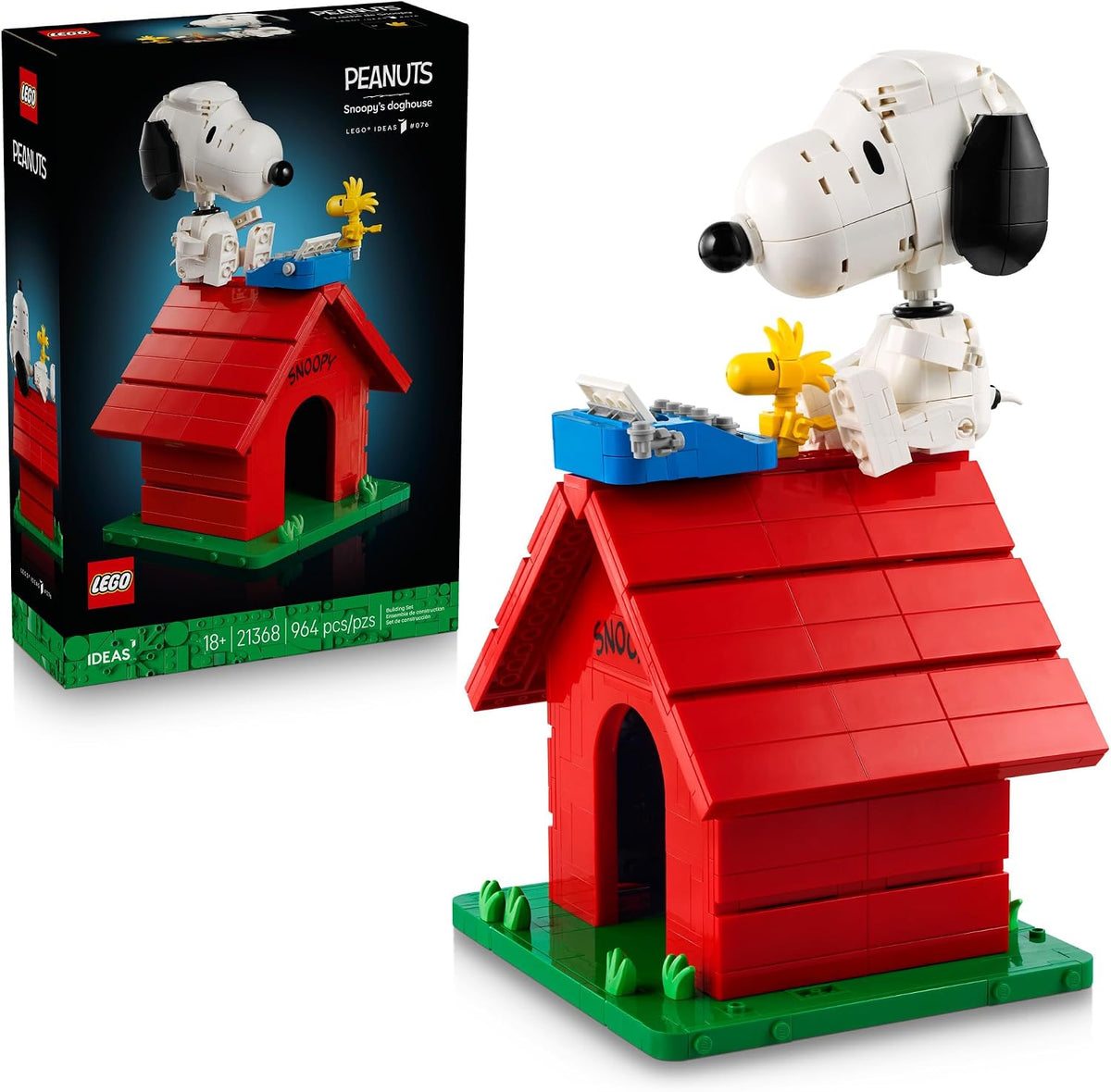 LEGO Ideas Cacahuetes: Caseta de perro de Snoopy 21368 | Juego de c...