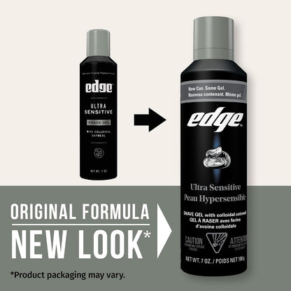 Edge Gel de afeitado para hombres, ultra sensible con avena coloida...