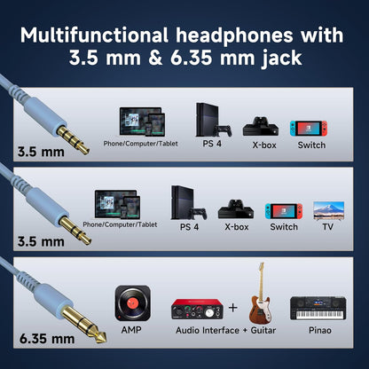 OneOdio Auriculares con cable de diadema Hi-Res para estudio y mezc...