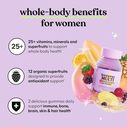 Lemme Gomitas multivitamínicas para mujer, apoyo nutricional diario...