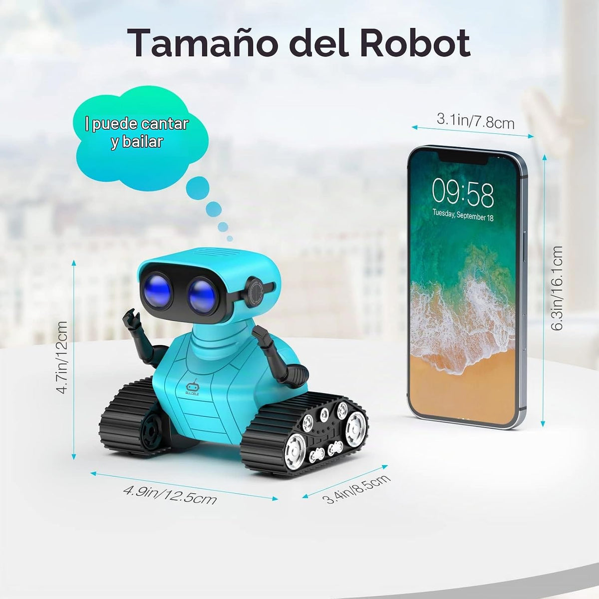 ALLCELE - Robot juguete, robots RC recargables para niños, juguete...