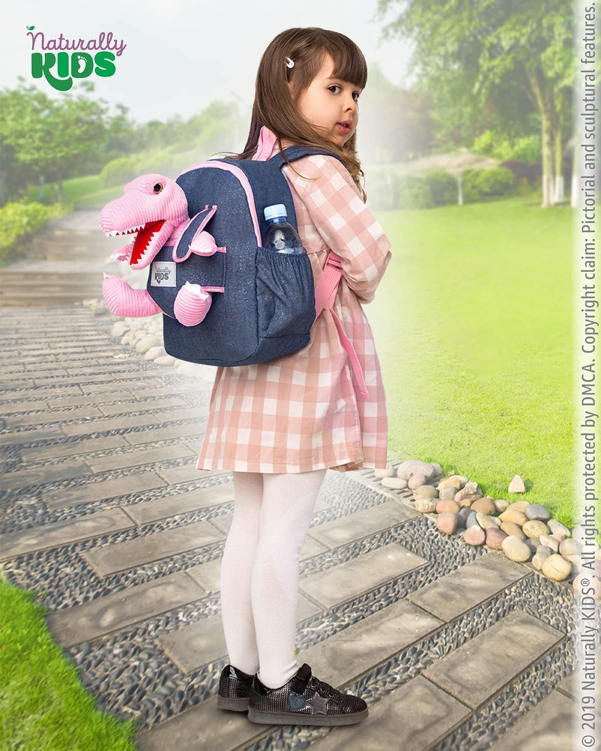 Naturally KIDS Mochila para niños pequeños con juguete de dinosauri...