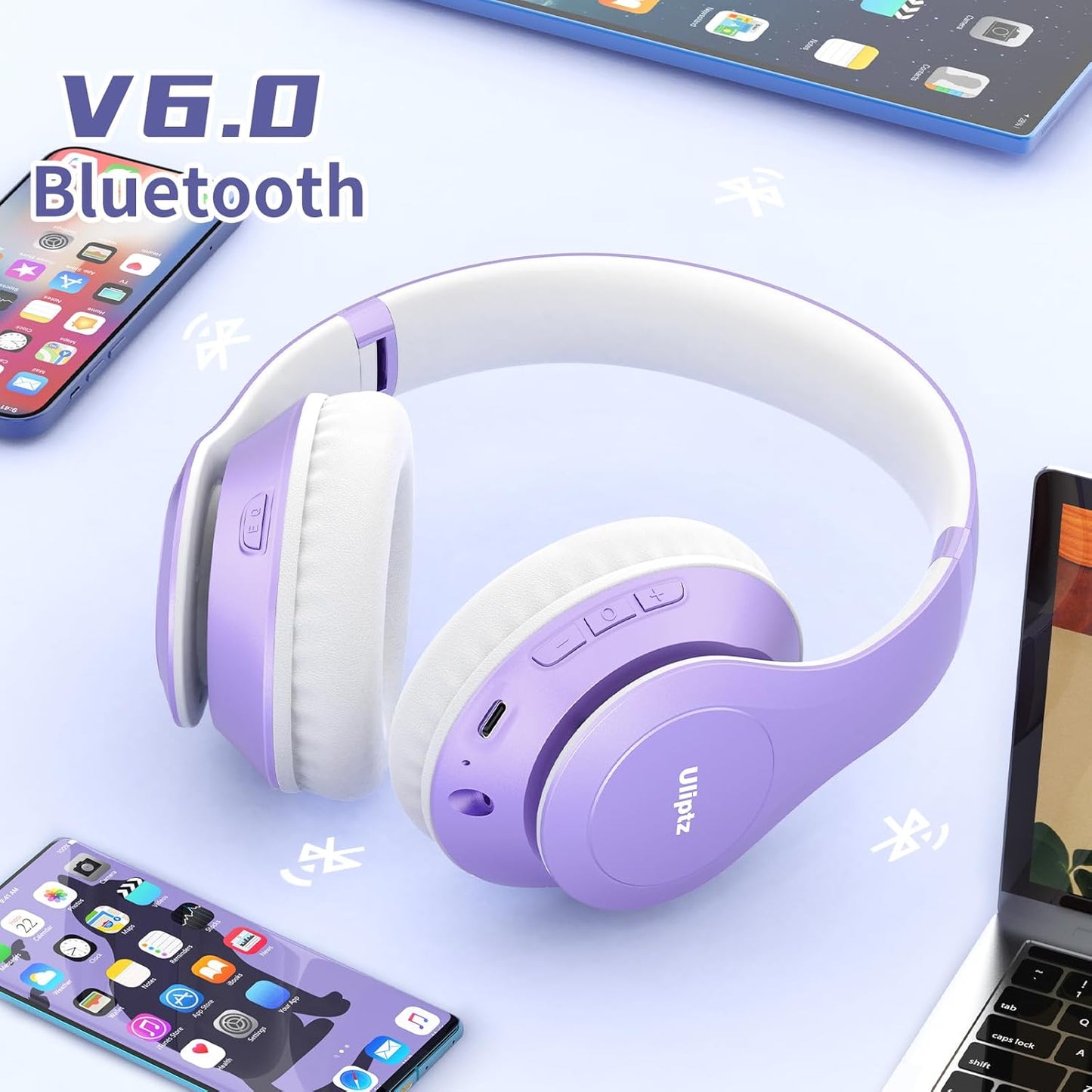 Uliptz Auriculares Bluetooth inalámbricos, tiempo de reproducción d...