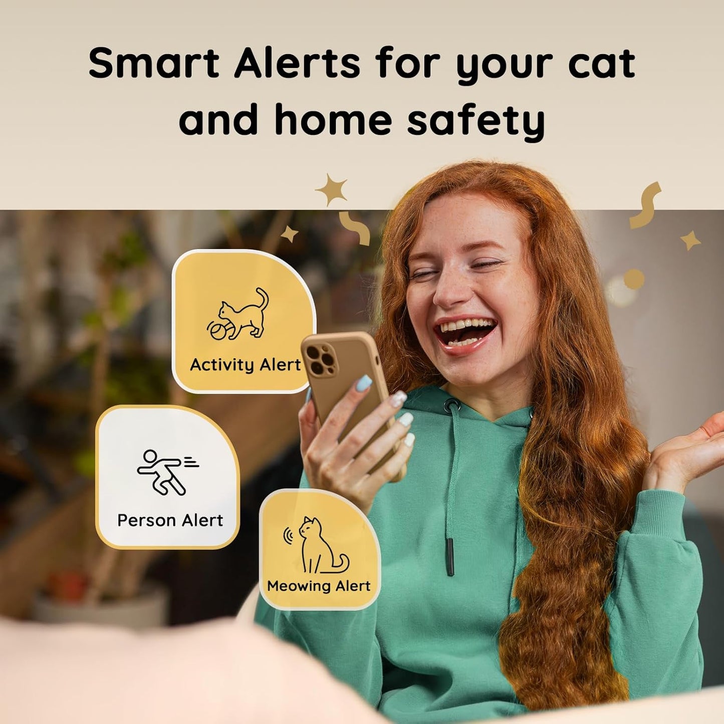 TKENPRO - Cámara para mascotas con dispensador de premios [1 año de...