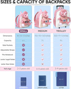 Naturally KIDS Mochila para niños pequeños con peluche rosa Tricera...