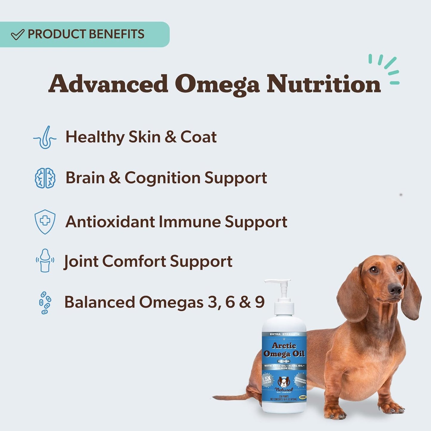 Natural Dog Company Aceite Omega Ártico para Perros \u2013 Salmón,...