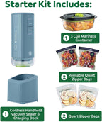 FoodSaver Mini selladora al vacío portátil con configuración de mar...
