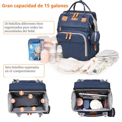 Astro alan - Bolsas de pañales para bebé con cambiador, mochila imp...