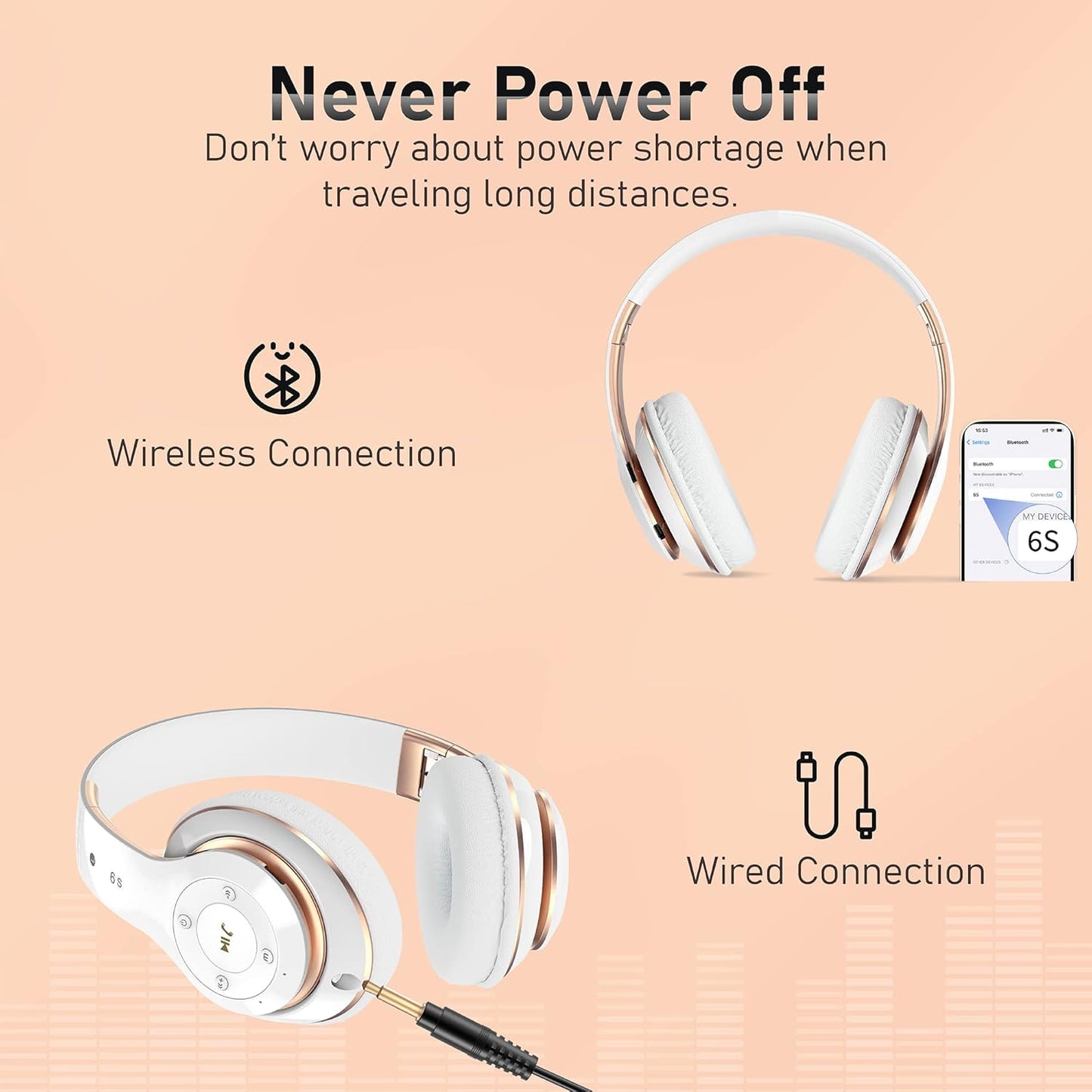 Falebare Auriculares Bluetooth Sobre la Oreja, Auriculares Inalámbr...