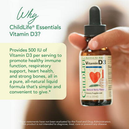 CHILDLIFE Essentials Gotas de Vitamina D3 para Niños, Niños Pequeño...