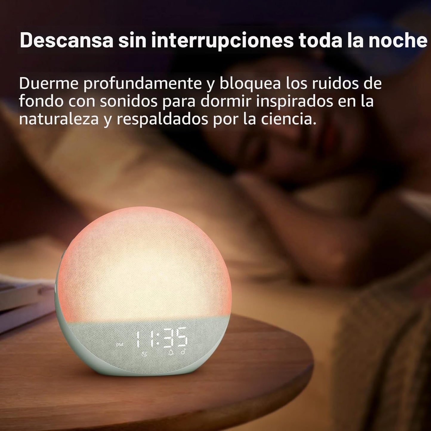 Reloj Despertador de Amanecer con Ruido Blanco: Luz Natural para De...