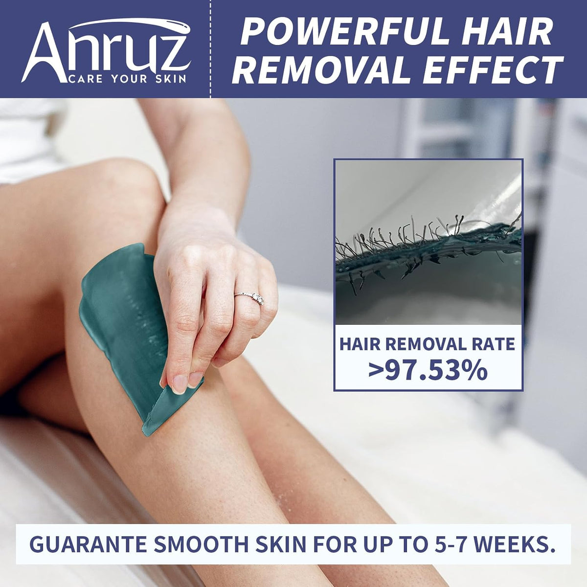 Anruz Kit de cera blanca perla para mujeres y hombres, olla de cera...
