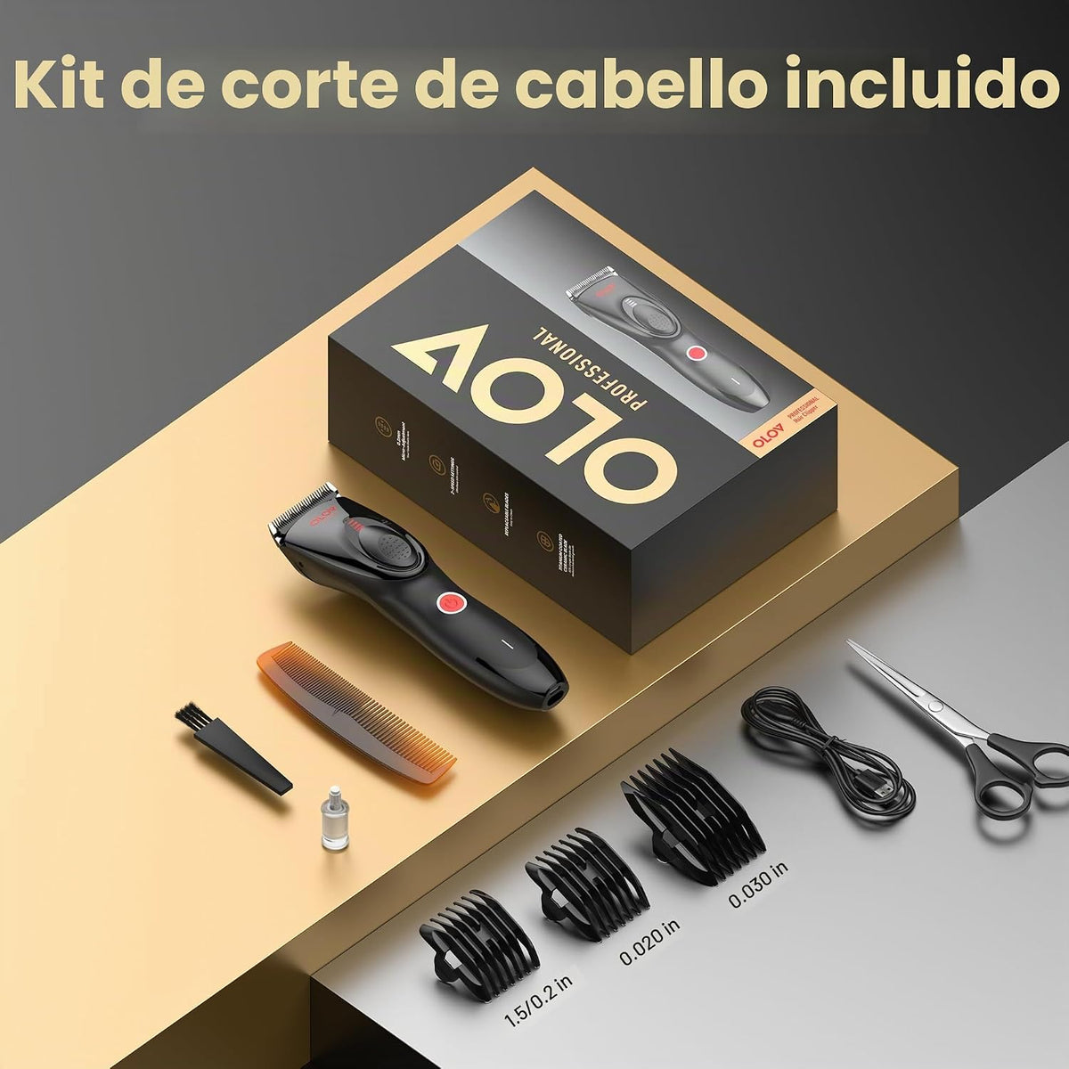 OLOV PROFESSIONAL Cortapelos para hombres, kit de cortapelos inalám...