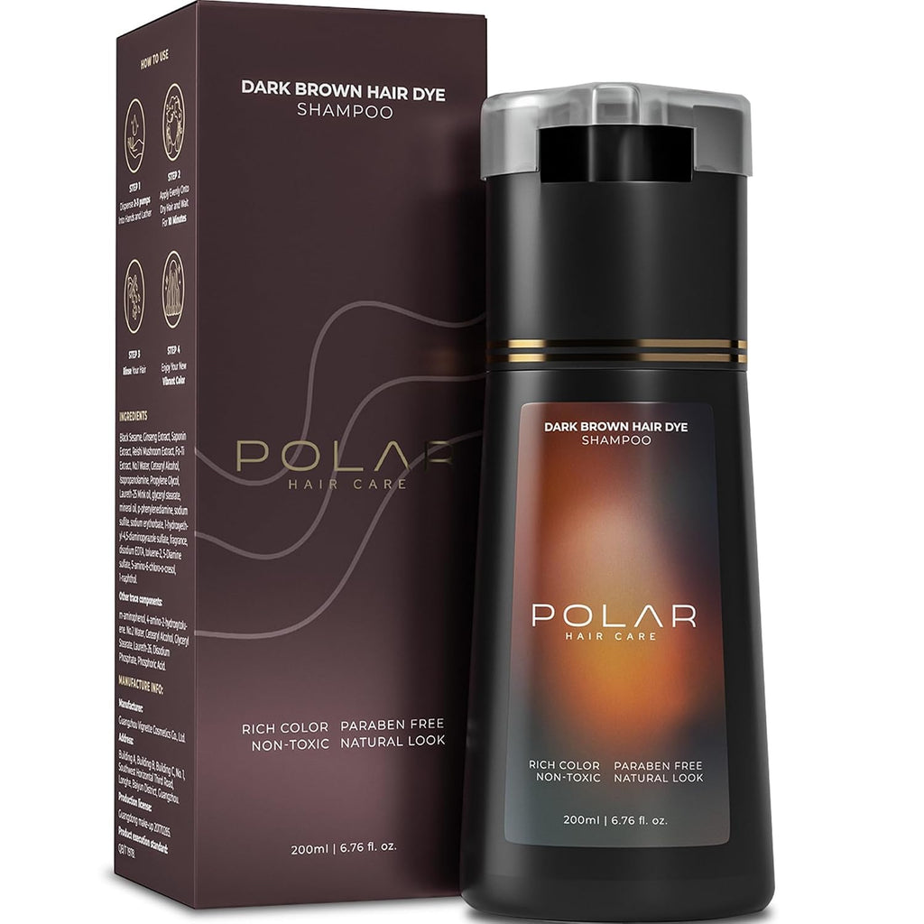Champú de tinte polar para el cabello | Champú de color marrón oscu...