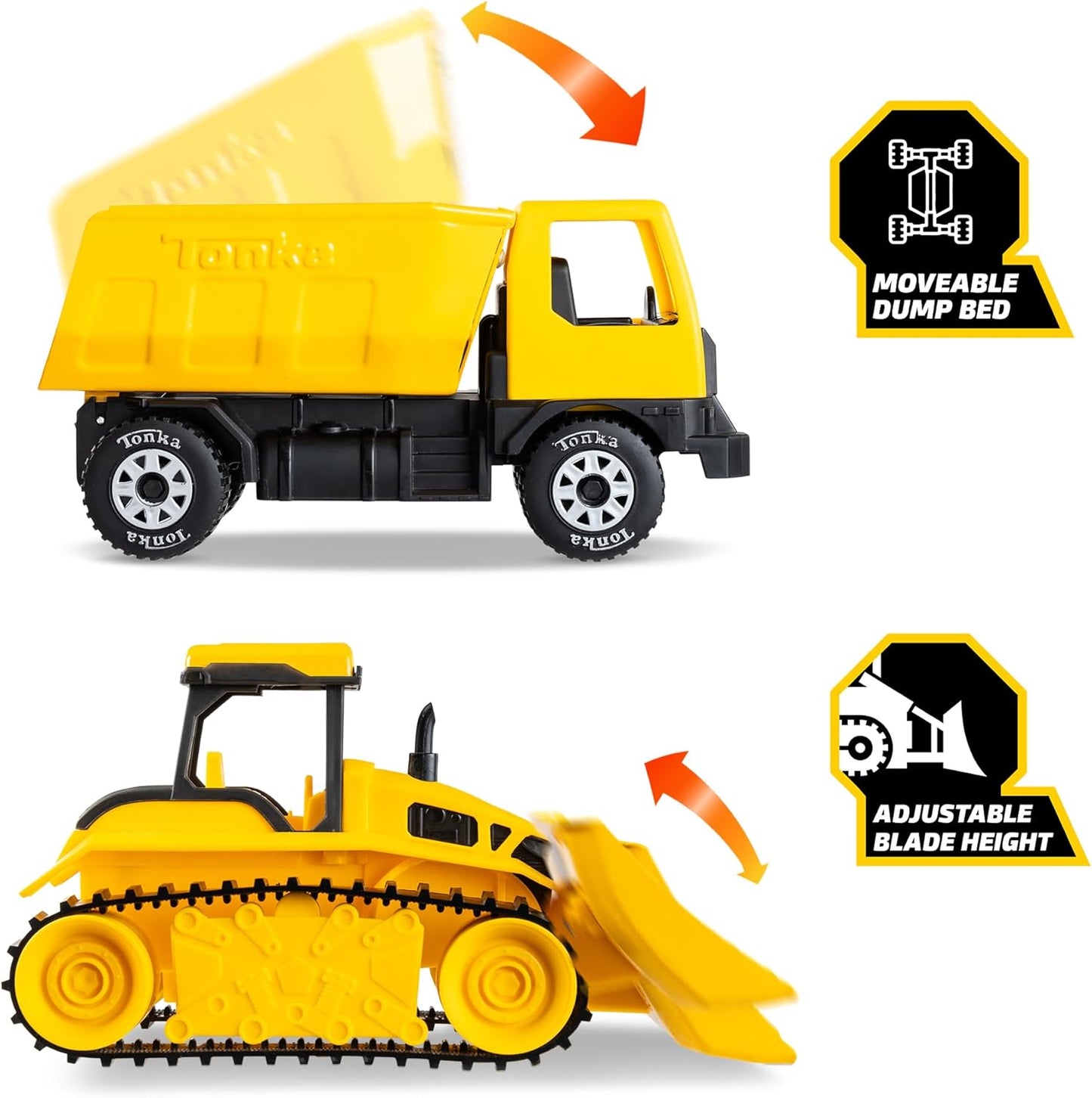Tonka - Steel Classics Giga Series - Camión volquete y bulldozer, p...