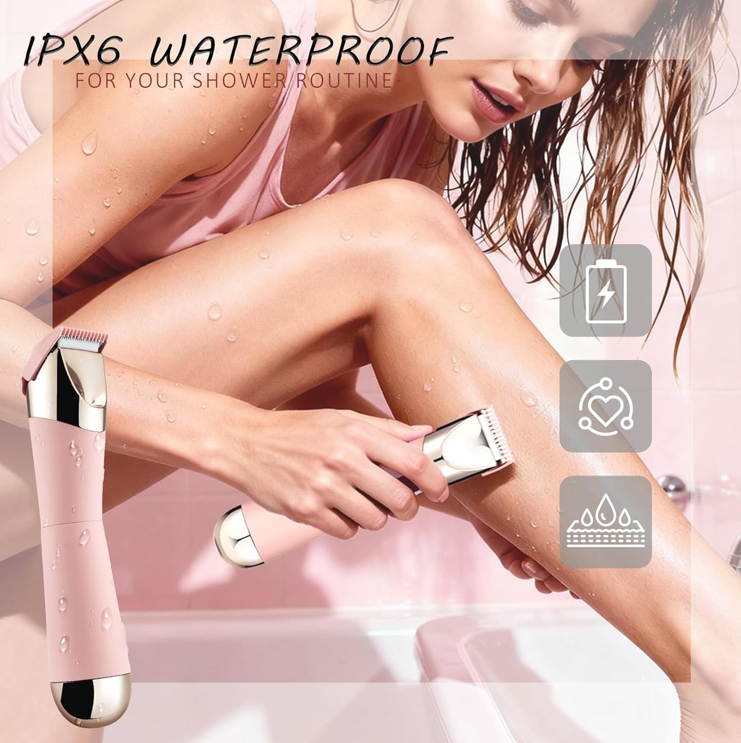 Dermave - Afeitadora y recortadora de bikini para mujer, IPX7 imper...