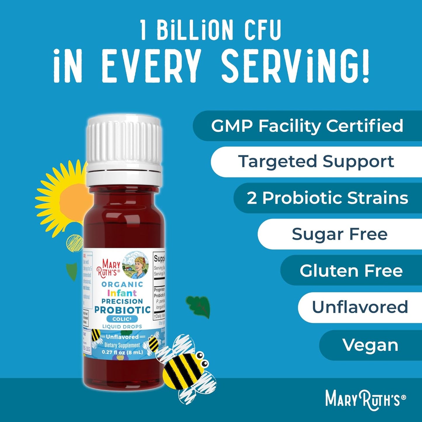 MaryRuth Organics Gotas probióticas para bebés | Probióticos líquid...