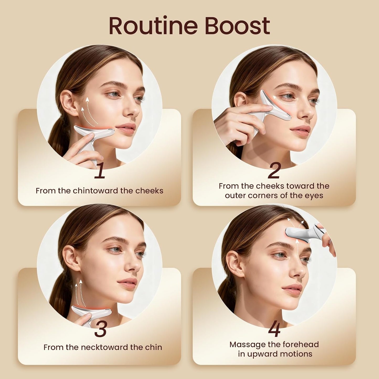 Masajeador facial y cuello, terapia de luz roja de mano, dispositiv...