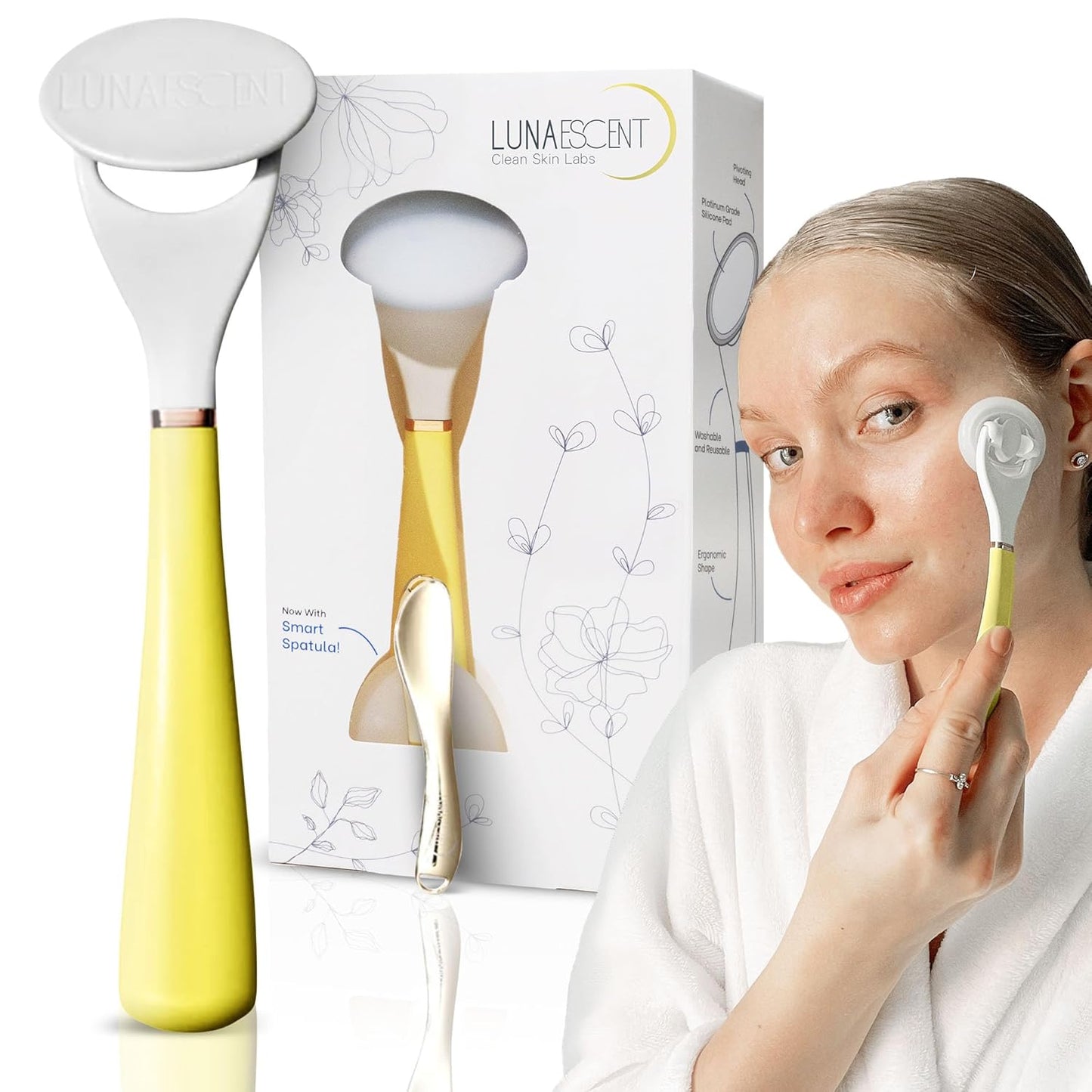 LUNAESCENT Aplicador de suero para cara con espátula, herramienta r...