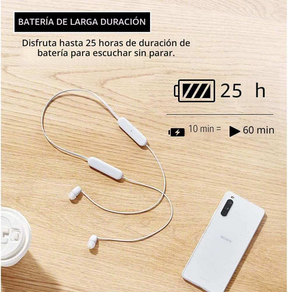 Sony WI-C100 Auriculares inalámbricos con Bluetooth con micrófono i...