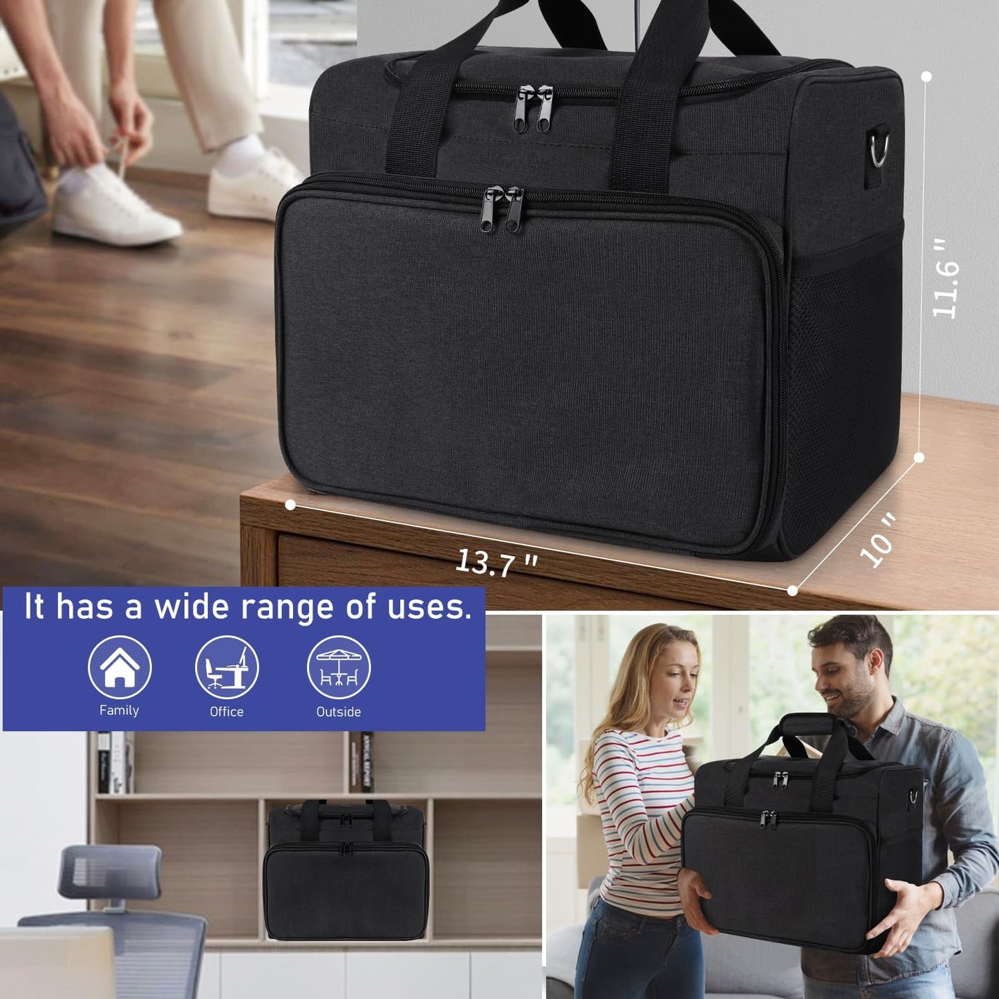 Bolsa organizadora de cables, caja organizadora de cables, bolsa de almacenamiento de cables electrónicos con divisor ajustable, bolsa de almacenamiento de cables grande para cable, cable, regleta de alimentación