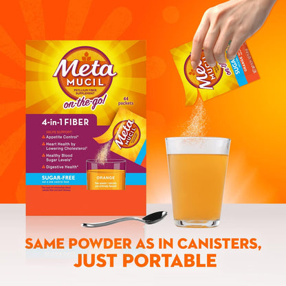 Metamucil Paquetes para llevar, sin azúcar, 44 paquetes, suplemento...