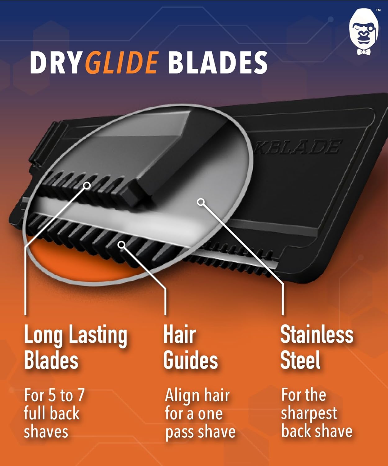 baKblade 2.0 Cartuchos de repuesto para afeitadora de cabello corpo...