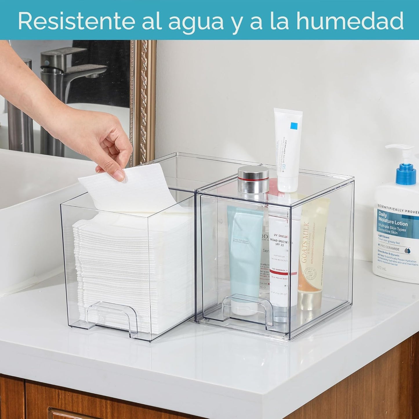 Vtopmart Cajones de almacenamiento apilables transparentes de 7.6 p...