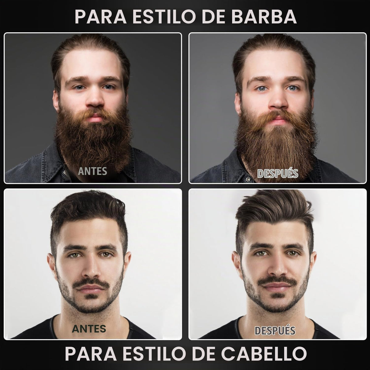 Alisador de barba para hombres, con peine de doble acción para todo...