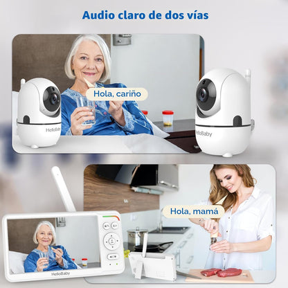 HelloBaby - Monitor de bebé de 6 pulgadas, primera pantalla IPS del...