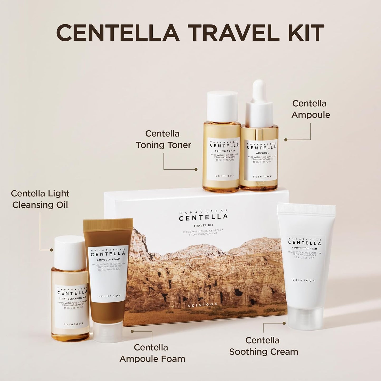 SKIN1004 Centella - Kit de viaje, juego coreano para el cuidado de...