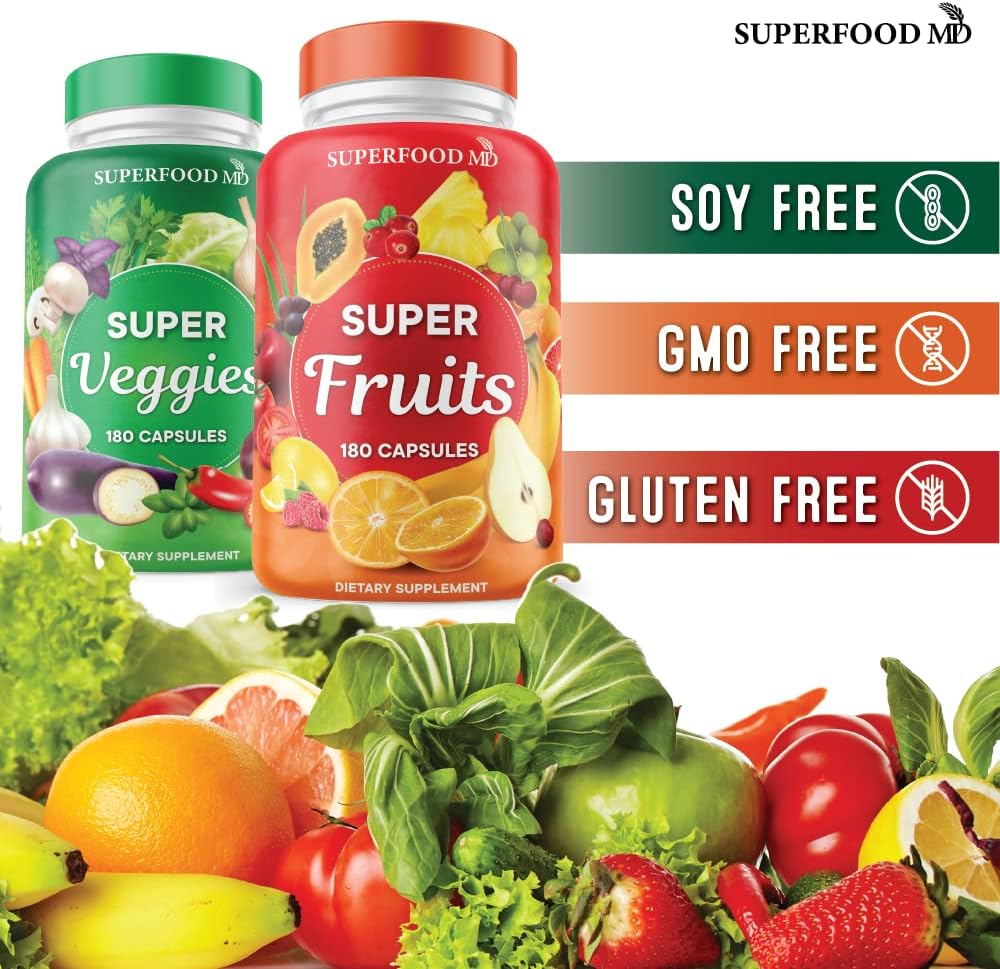 Suplemento de Superalimentos de Frutas y Verduras - Cápsulas de Fru...