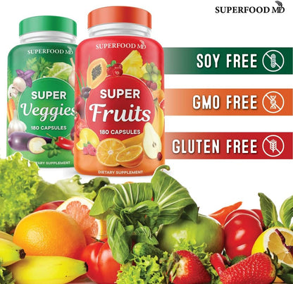Suplemento de Superalimentos de Frutas y Verduras - Cápsulas de Fru...
