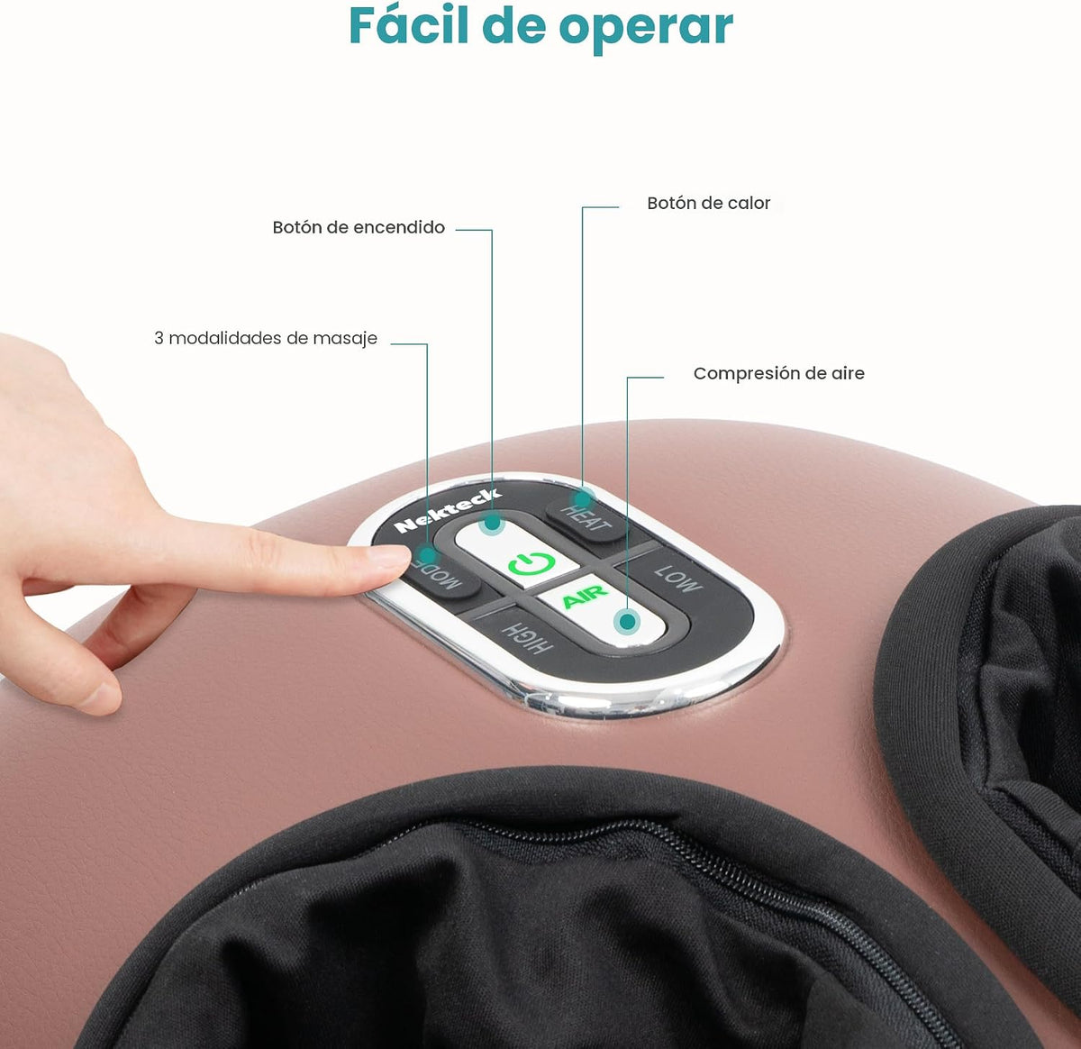 Nekteck Shiatsu - Masajeador de pies con compresión de calor y aire...