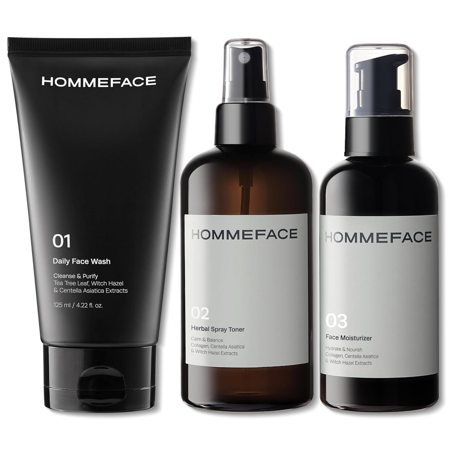 HommeFace Daily Trio - Juego de rutina diaria de 3 pasos para hombr...