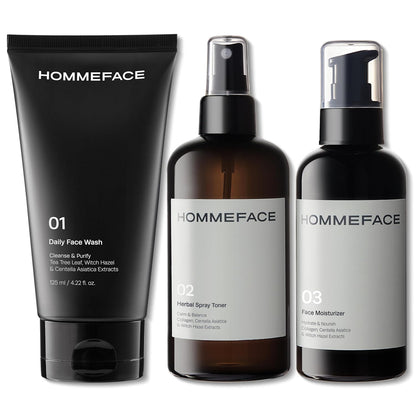 HommeFace Daily Trio - Juego de rutina diaria de 3 pasos para hombr...