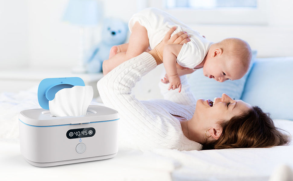 Bellababy Calentador de Toallitas para Vehículo y Uso Doméstico, Dispensador de Toallitas Húmedas para Bebés y Calentador de Pañales con Luz Nocturna, Pantalla de Temperatura, Sin Necesidad de Agua y