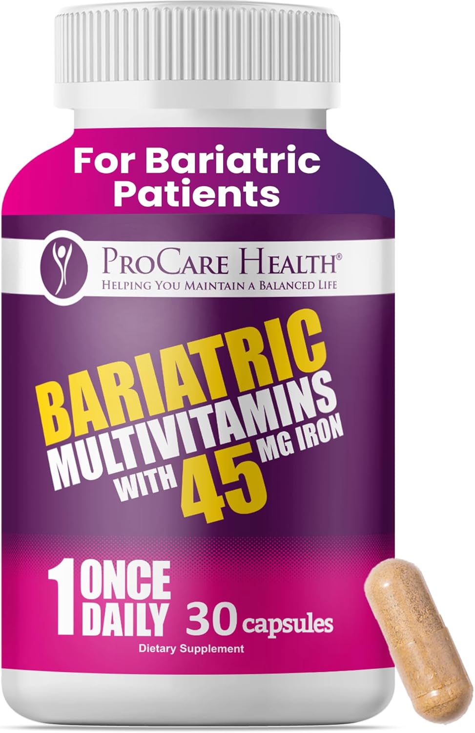 Once Daily Bariatric Multivitamin | Cápsula | 45 mg de hierro | 30...
