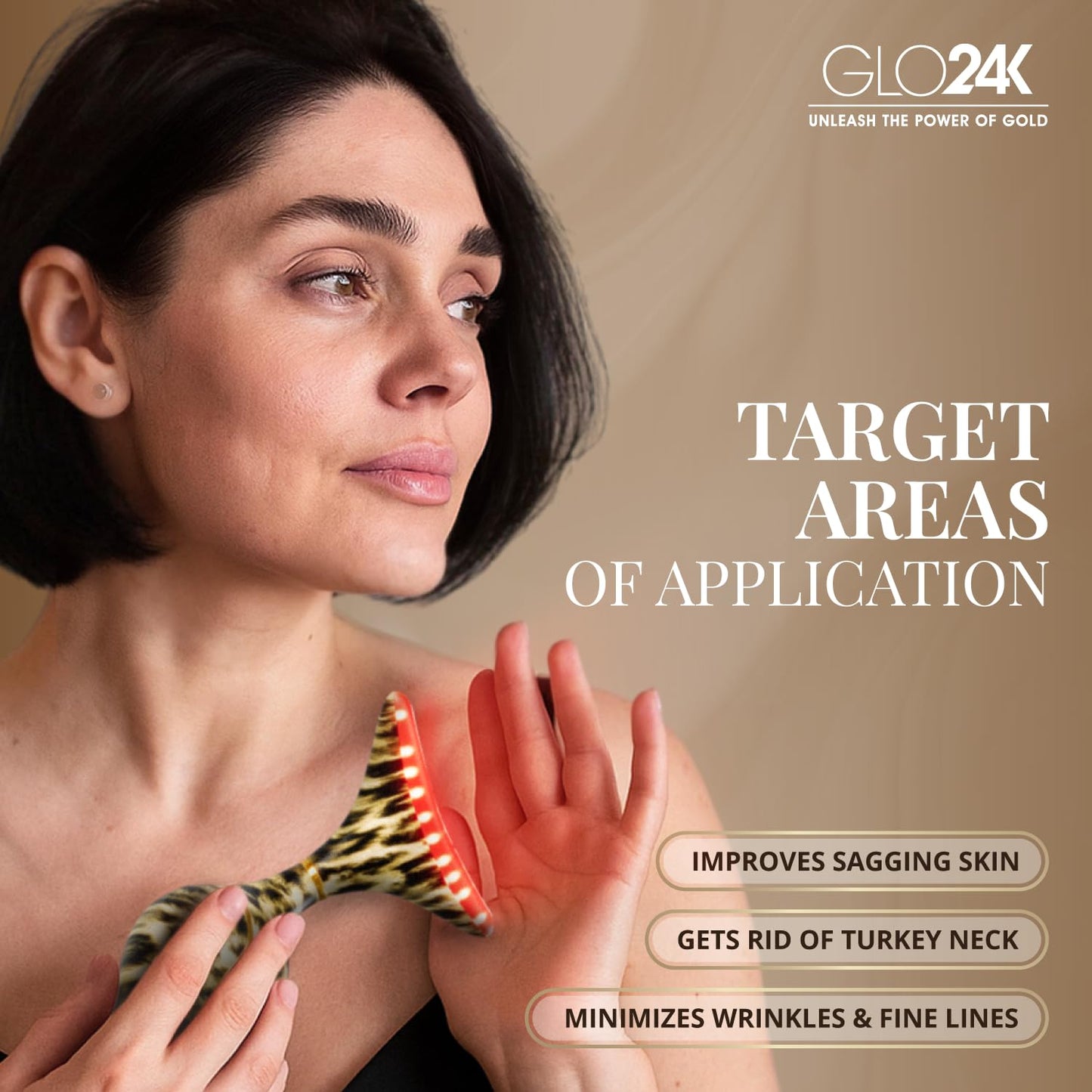 GLO24K Luz Roja para Cara y Cuello Dispositivo de Belleza \u2013 Ac...