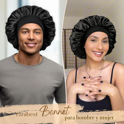 YANIBEST Gorro de seda para hombres y mujeres, gorro de satén de do...