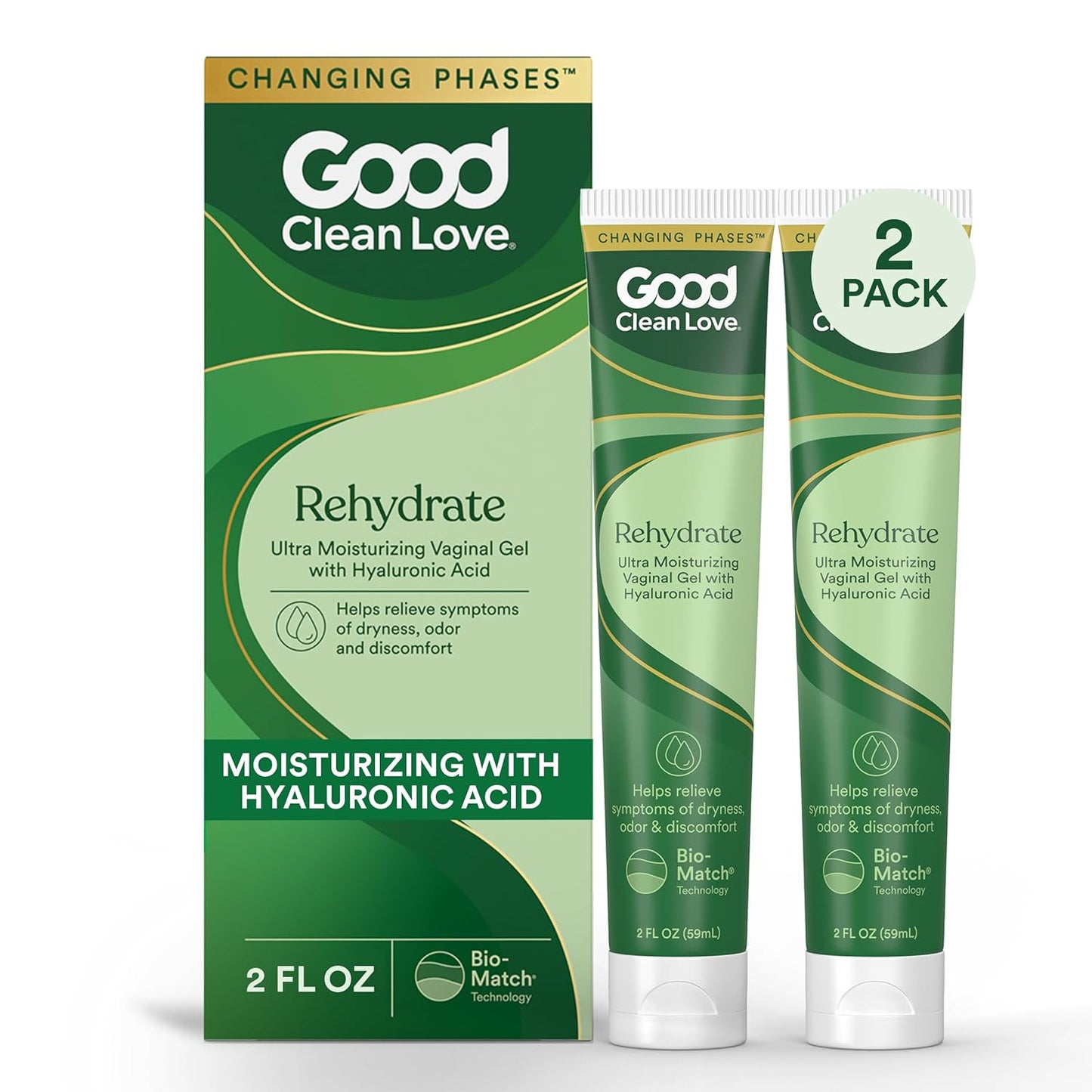 Good Clean Love Rehydrate Gel vaginal ultra hidratante con ácido hi...