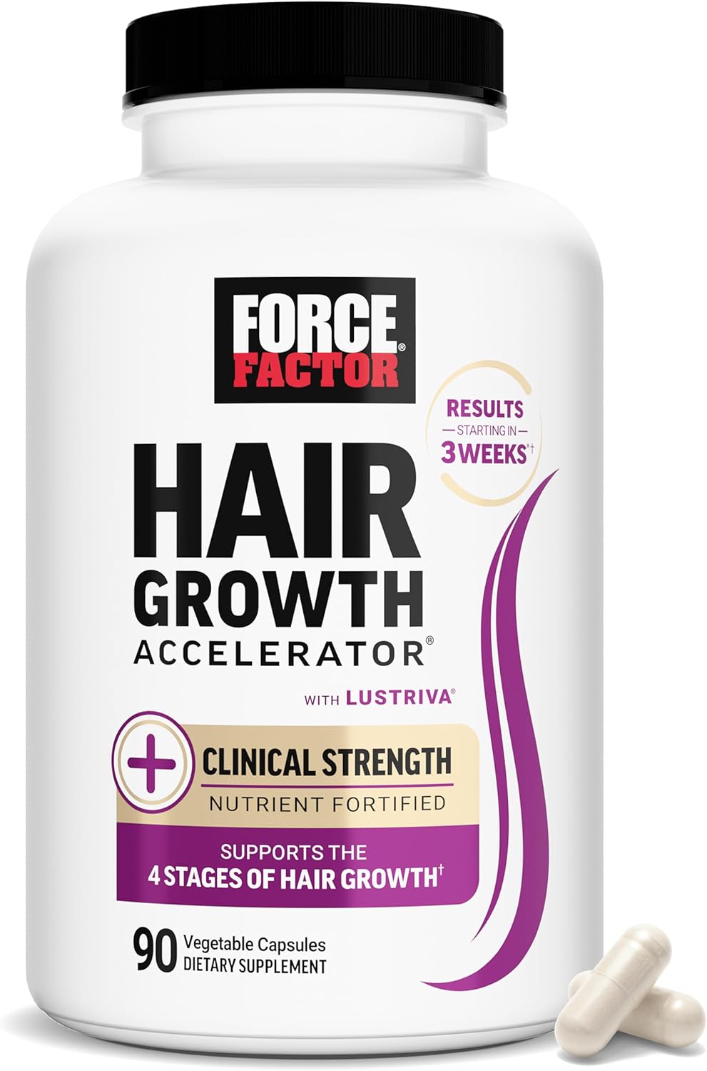 Force Factor Multivitamínico acelerador del crecimiento del cabello...