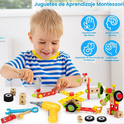 Juego de herramientas para niños con taladro, juguetes Montessori S...