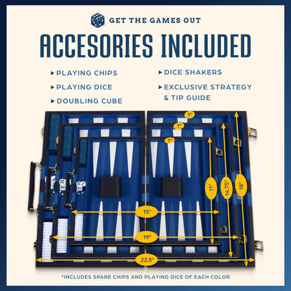 Juego de mesa de Backgammon con estuche, disponible en tamaños pequ...